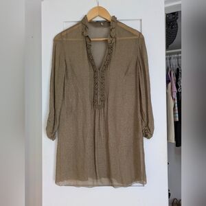 Silk golden sheer top